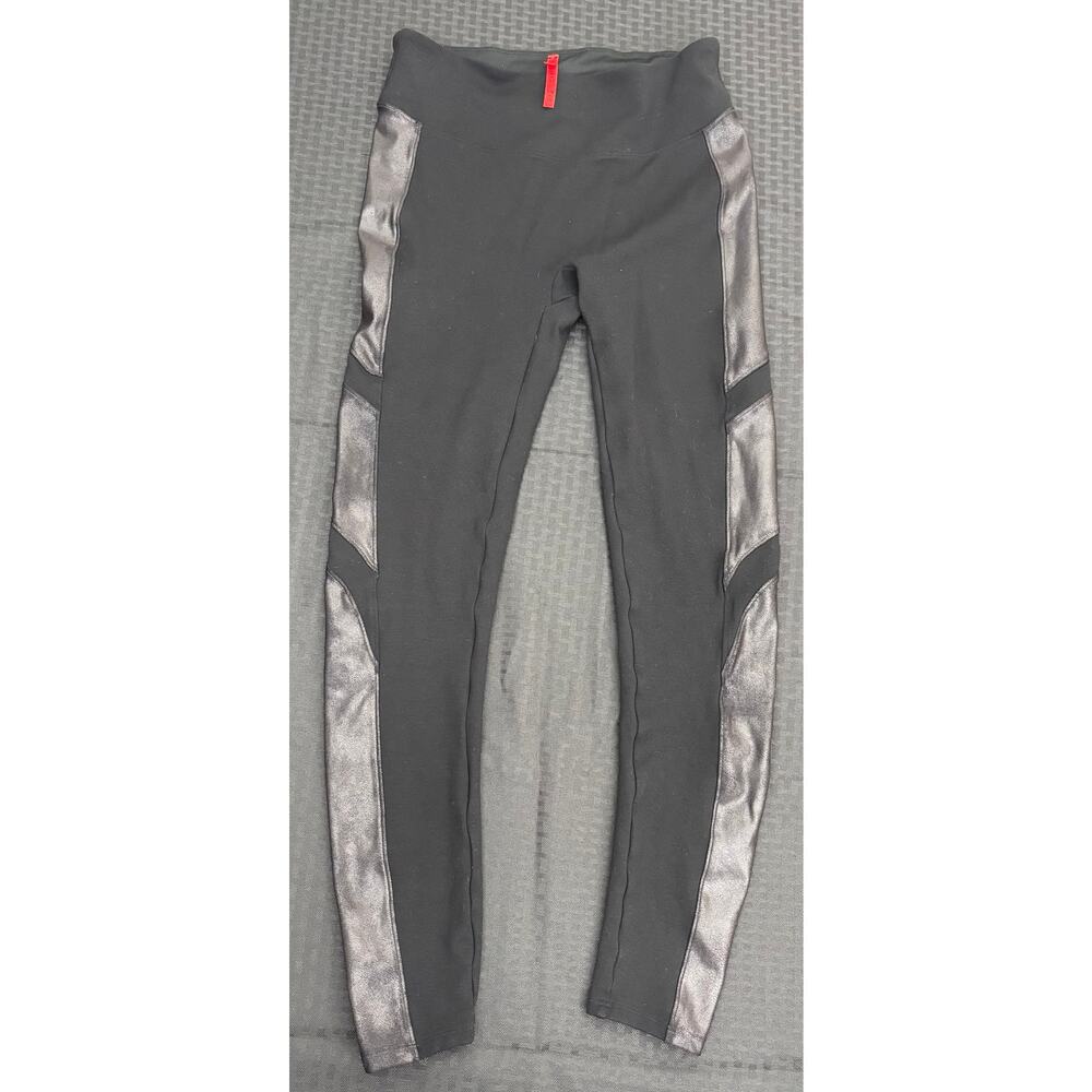 Spanx Moto Ponte Black Leggings, Women's Size Large